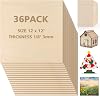 Adrattnay 36Pack Basswood Sheets 3mm - 1/8 x 12 x 12 Inch Unfinished Basswood Plywood for Laser Cutting, Engraving, Wood Burning, DIY Crafts, Architectural Models & Painting