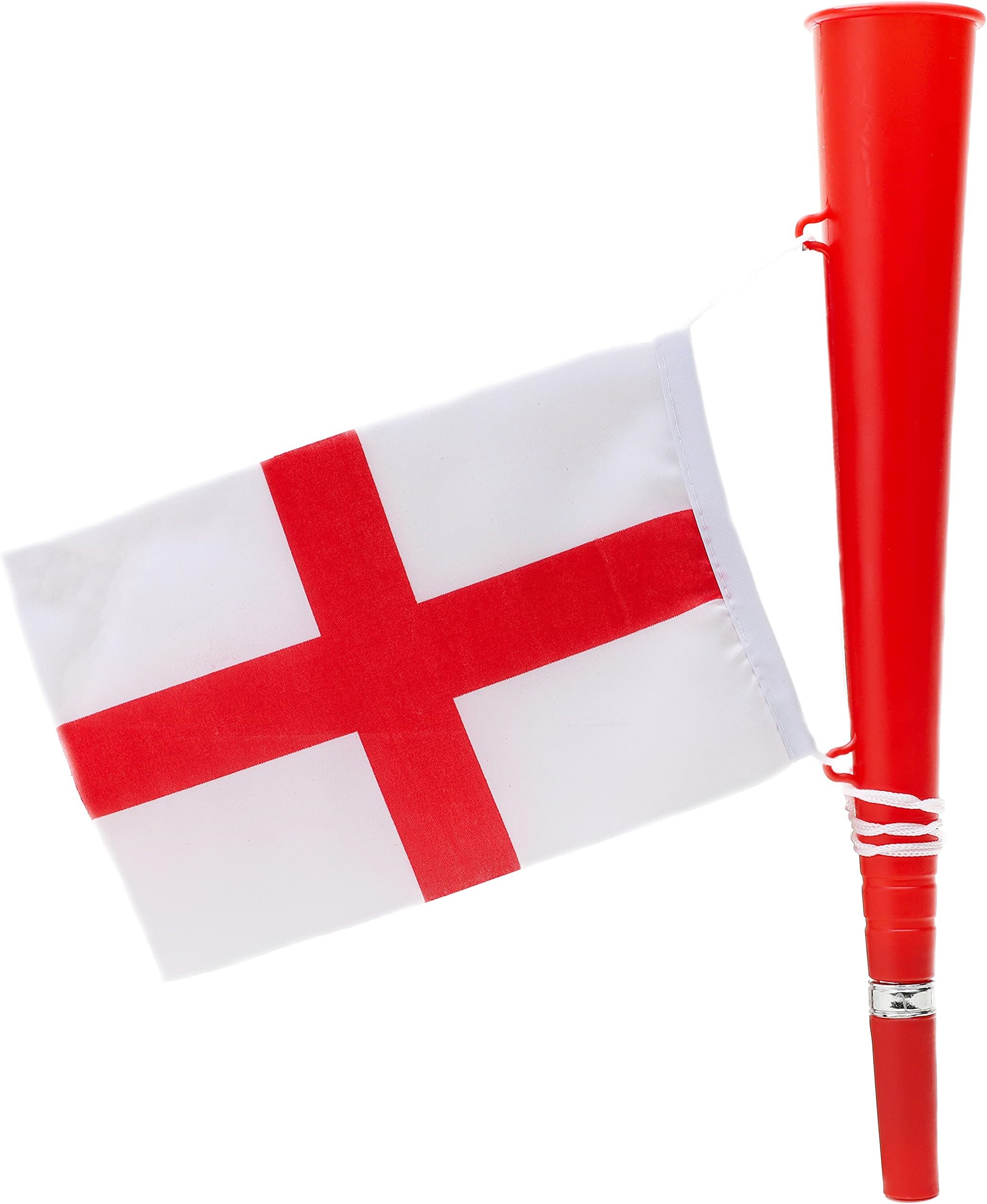 – Toyland® England Flag and Horn - World Cup - Euros - Football Match Noisemakers - English Party Decorations
