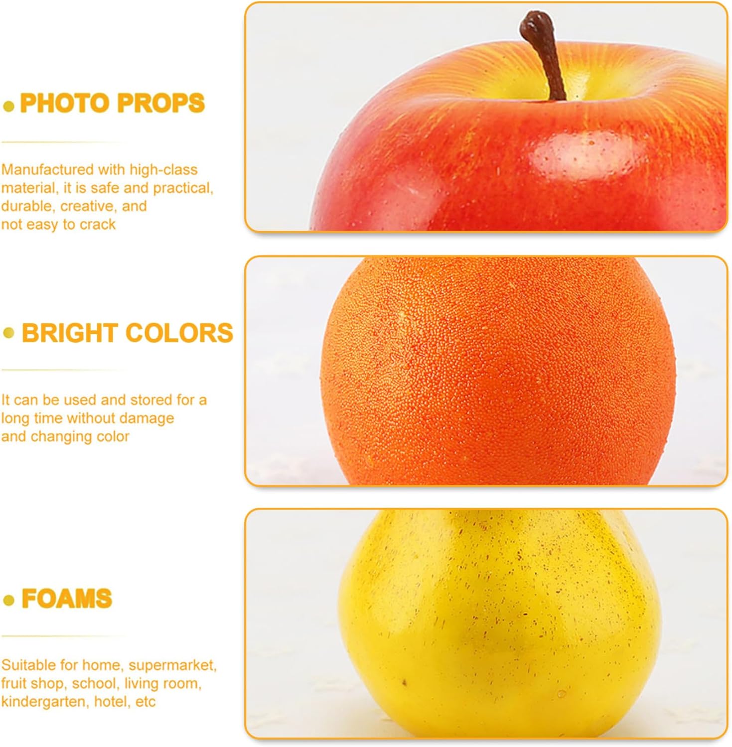 Realistic Foam Fruit Set, 21Pcs Artificial Grapes & Bananas for Table Decor & Photography Props