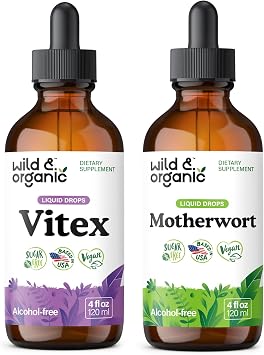 Wild & Organic Vitex Tincture 4 fl oz & Motherwort Tincture 4 fl oz