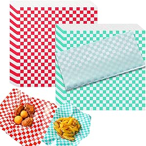 480 Sheets Variety Pack Checkered Dry Waxed Deli Paper Sheets 12x12 Inch Paper Sandwich Paper Liners Food Basket Liners Wax Paper Deli Wrap Wax Paper Sheets For Wrapping Bread And Sandwiches