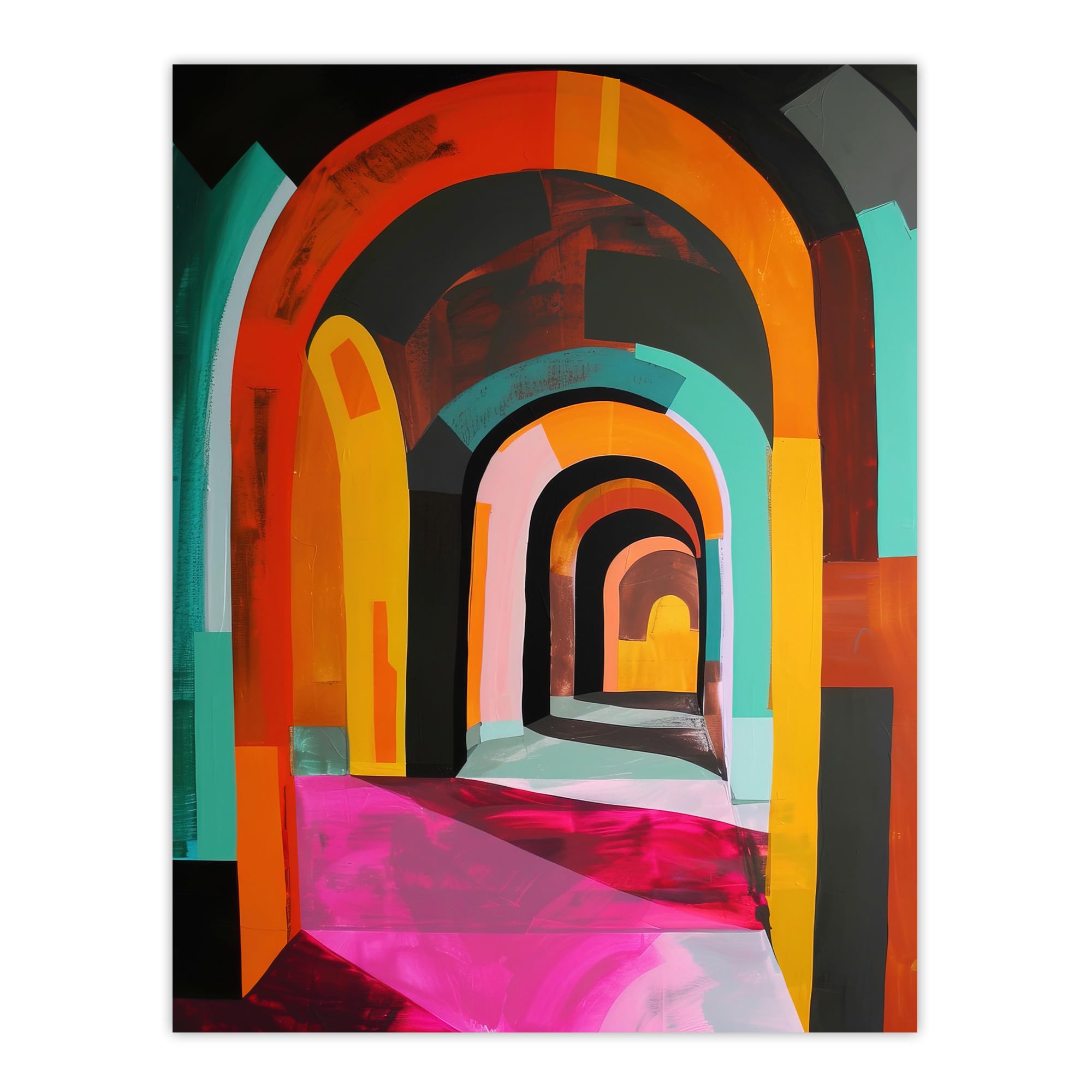 Artery8 Abstract Painting Wall Art Print - W18" x H24"