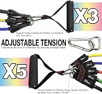 TheFitLife Exercise and Resistance Bands Set - 5 Fitness stackable up to 110/150/200/250/300 lbs Workout Tubes for Indoor and Outdoor Sports, Fitness, Suspension, Speed Strength, Baseball Softball Training, Home Gym, Yoga
