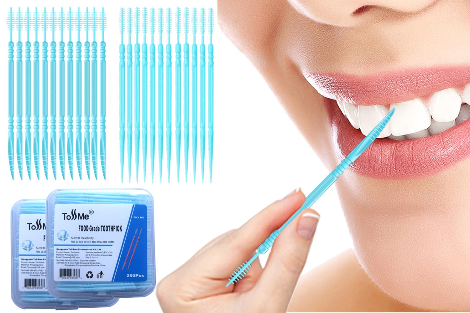 ToSSme® Disposable Plastic Toothpicks Dental Picks Portable Travel ...