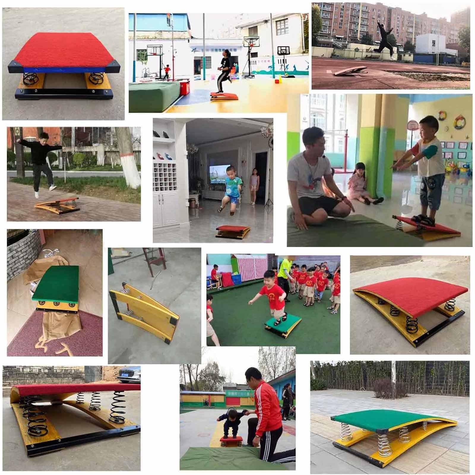 MRKU Trave Elastica Curva Professionale per Ginnastica Domestica, Resistente, con 4 Molle, Attrezzatura per Volteggio per Palestra Scolastica Domestica