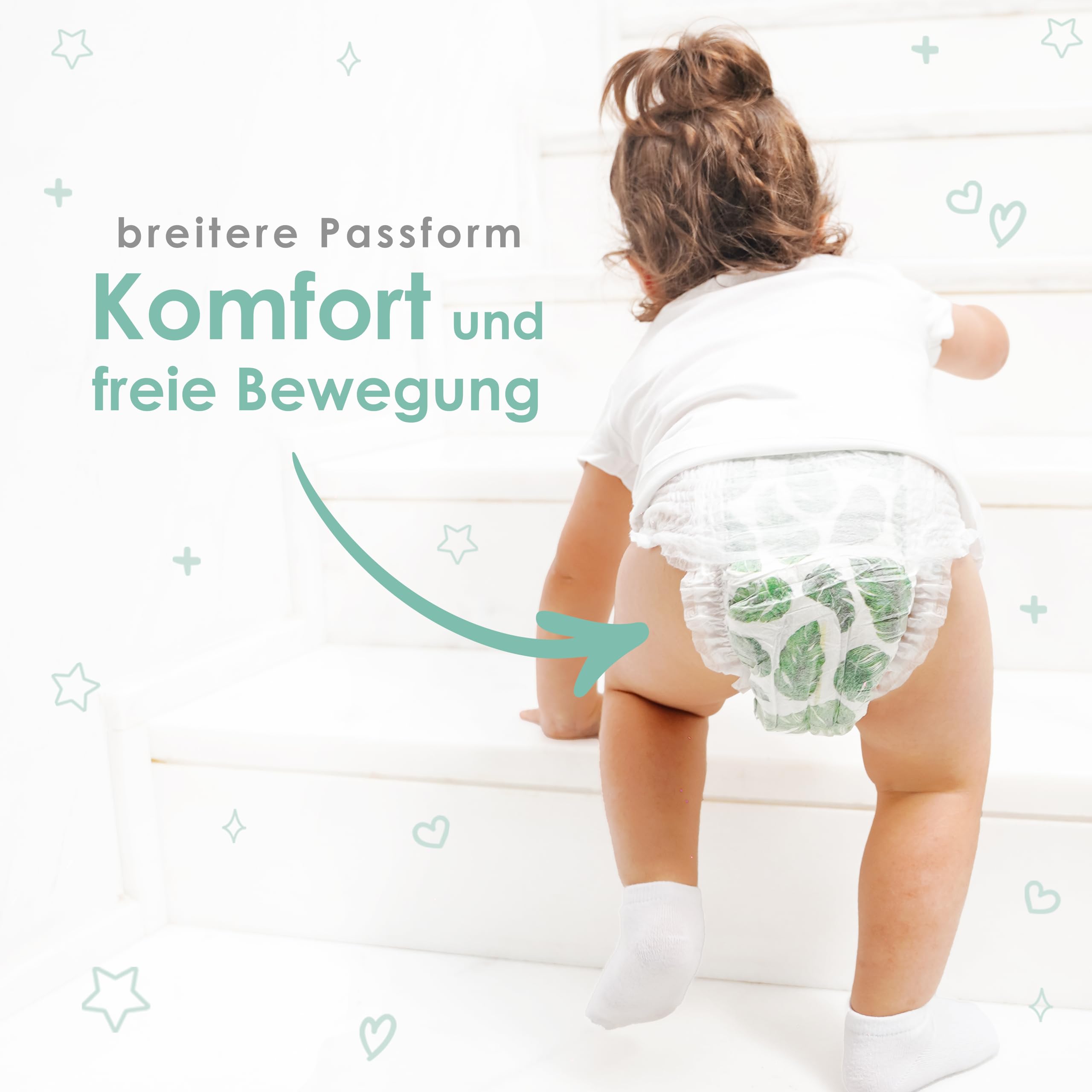 PureBorn Baby Premium Windeln Pants, Höschenwindeln, Größe 7 (17+ kg), 28 Stück, Optimaler Schutz für Tag und Nacht, Dermatologisch getestet, Ultraweich, Hautfreundlich