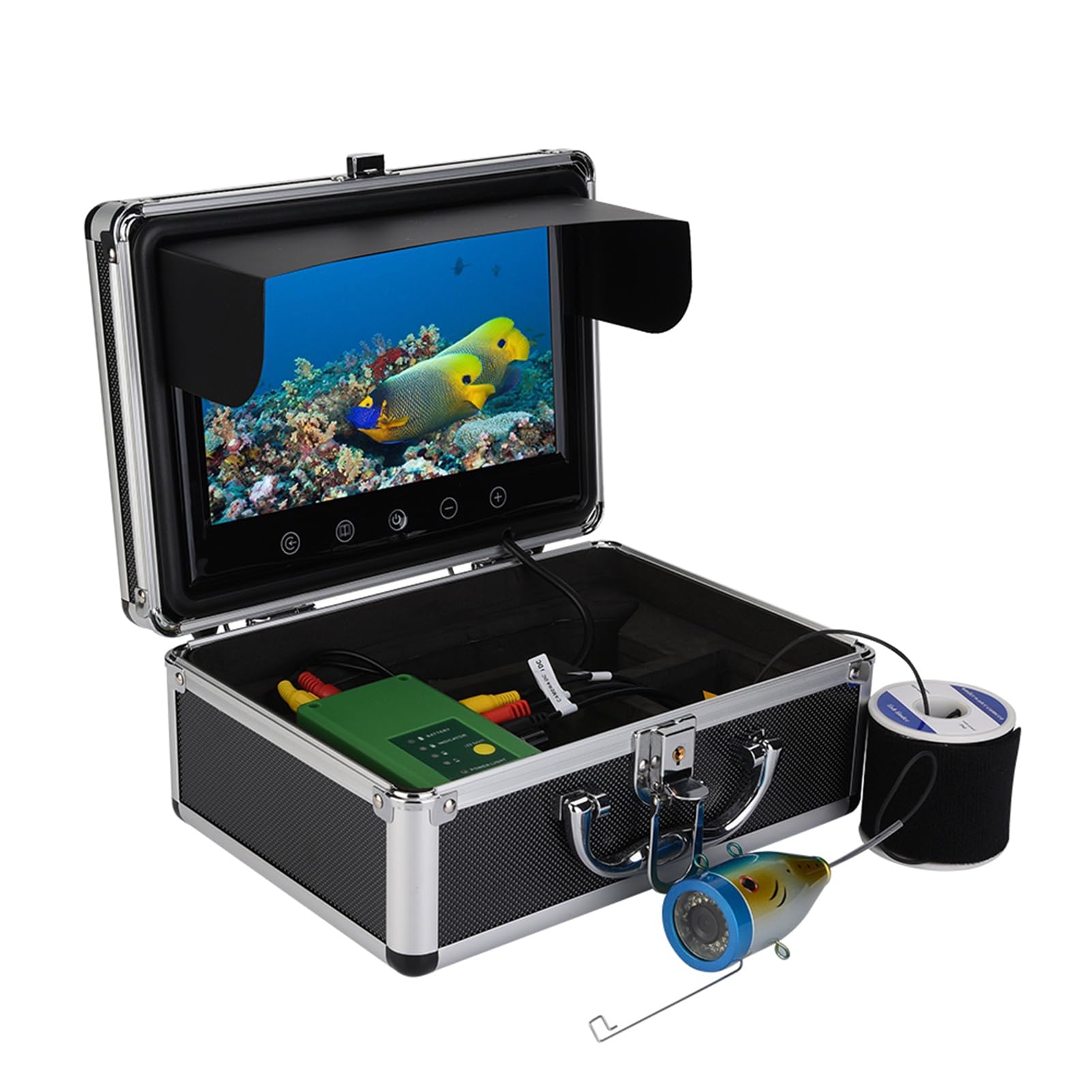 Telecamera Portatile per la Pesca Subacquea con Borsa da Trasporto Monitor TFT da 9 Pollici Monitor 30 LED 1000TVL HD Fish Finder Telecamera da Pesca Impermeabile per Pesca in Mare/Fiume