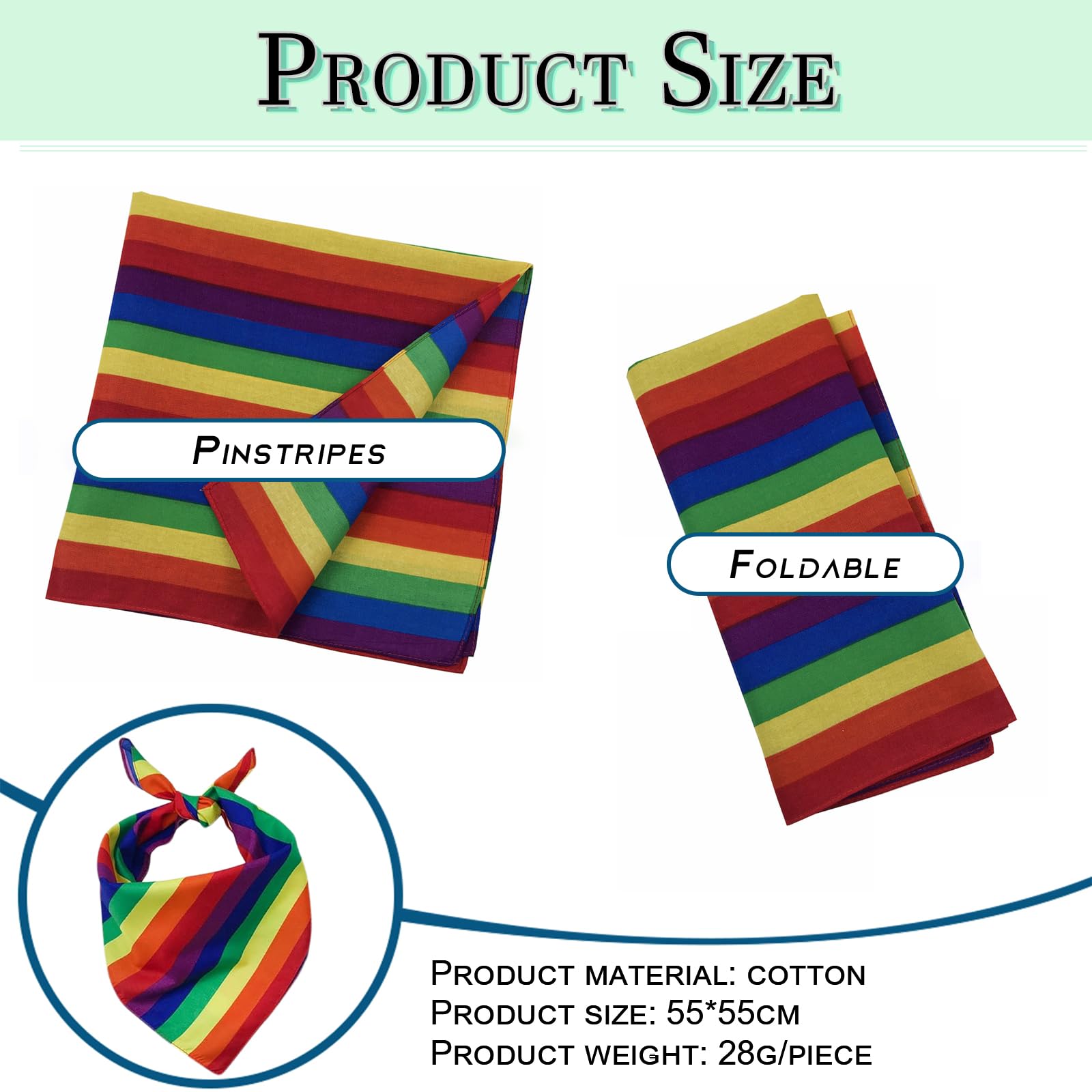 MAEXUS® Pride tęczowa bandana, 2 sztuki, ozdoba do włosów, tęczowa ozdoba do włosów, na imprezy LGBTQ+, na imprezy, jako dekoracja Pride, tęczowa chusta