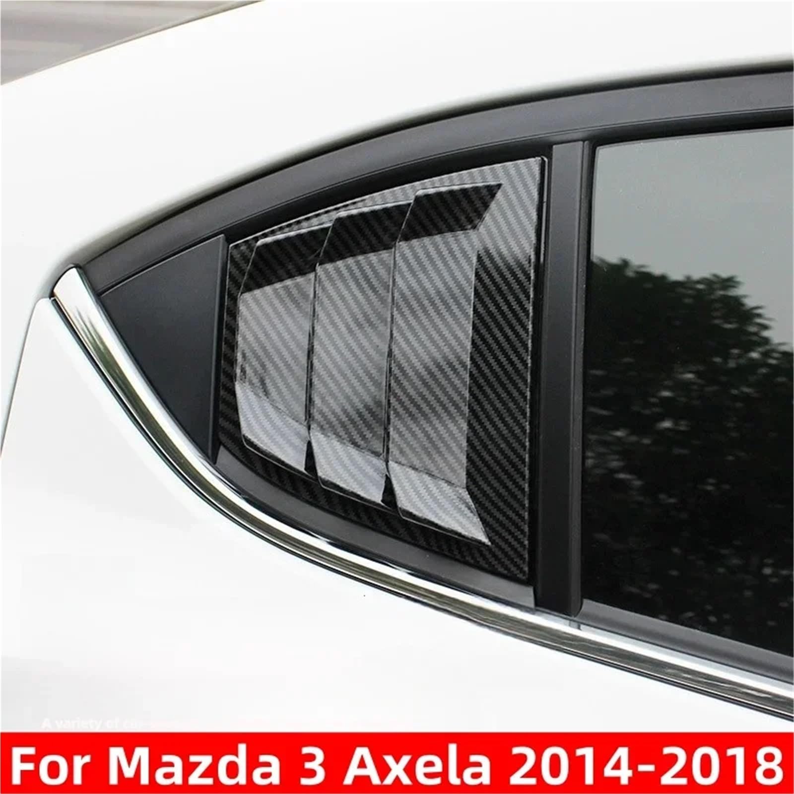 Pasuje do Mazdy 3, pasuje do Axeli 2014-2018, tylna żaluzja, osłona bocznej szyby, naklejka ozdobna, wlot powietrza Żaluzja Tylnej Szyby Bocznej Tylne okno trójkątne(Carbon)