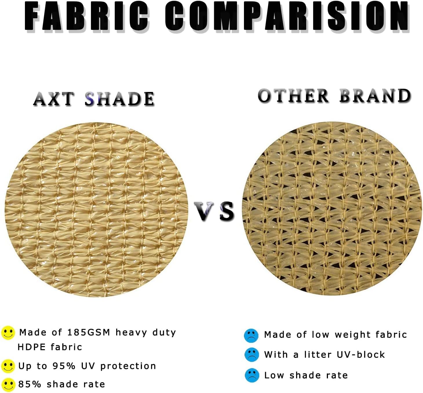 AXT SHADE Rectangle Sun Shade Sail, 8' x 12' Sand Sunshades Sails Patio Cover Canopy Shades for Outdoor Activity : Patio, Lawn & Garden