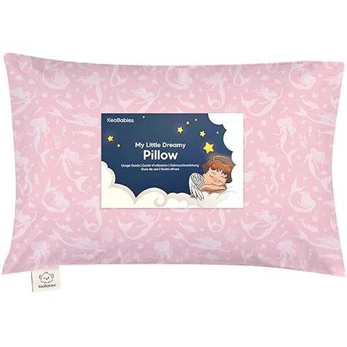 Almohada con funda para niños pequeños, almohada My Little Dreamy de 13 x 18 pulgadas, almohadas de algodón orgánico para dormir, almohadas de viaje
