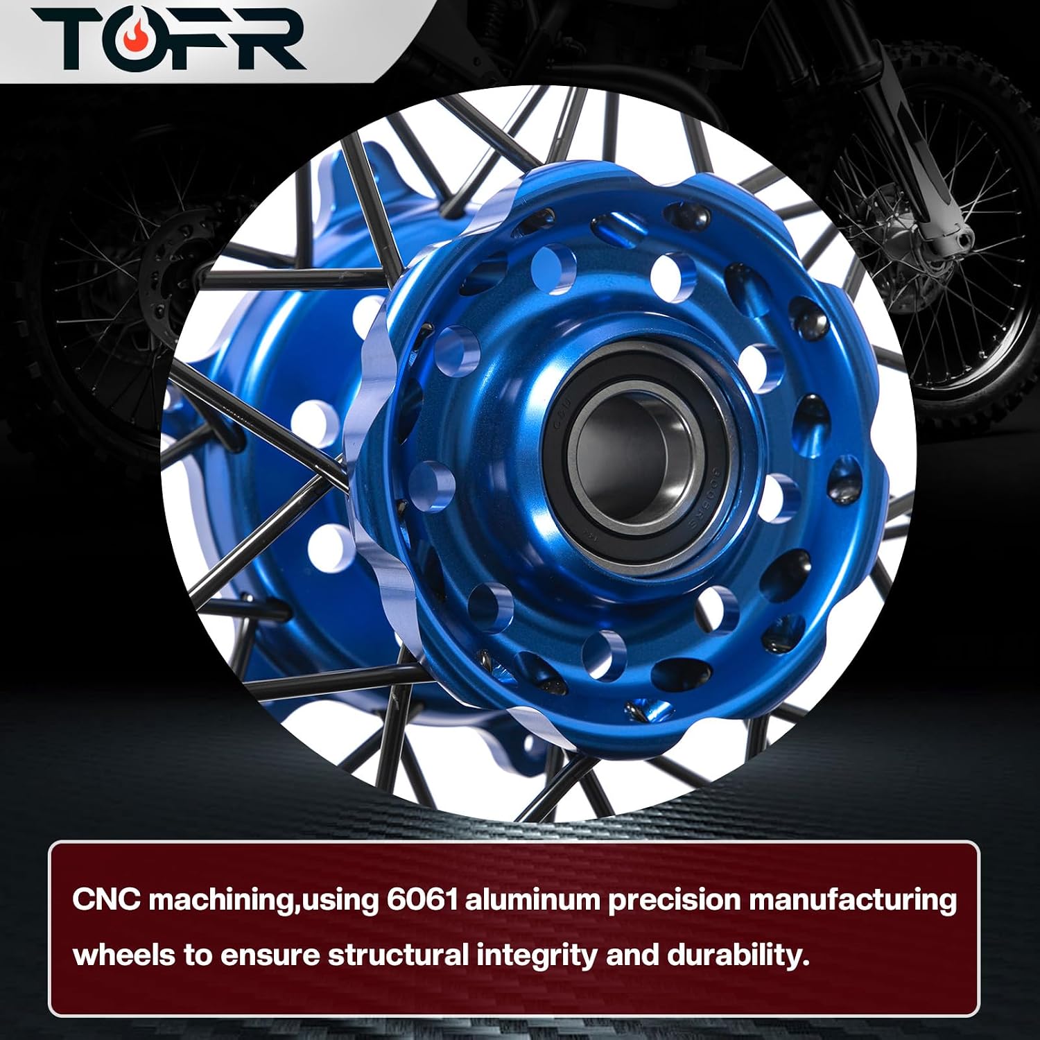 TOFR for Yamaha 17" Supermoto Wheels Rims Hubs Set YZ250FX 2015+ YZ450FX 2016+ WR250F WR450F 2019-2025