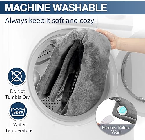 Vista 49 de DAILYLIFE Almohadilla térmica para cuello, hombros y espalda, almohadilla térmica eléctrica para aliviar el dolor de espalda, 6 ajustes