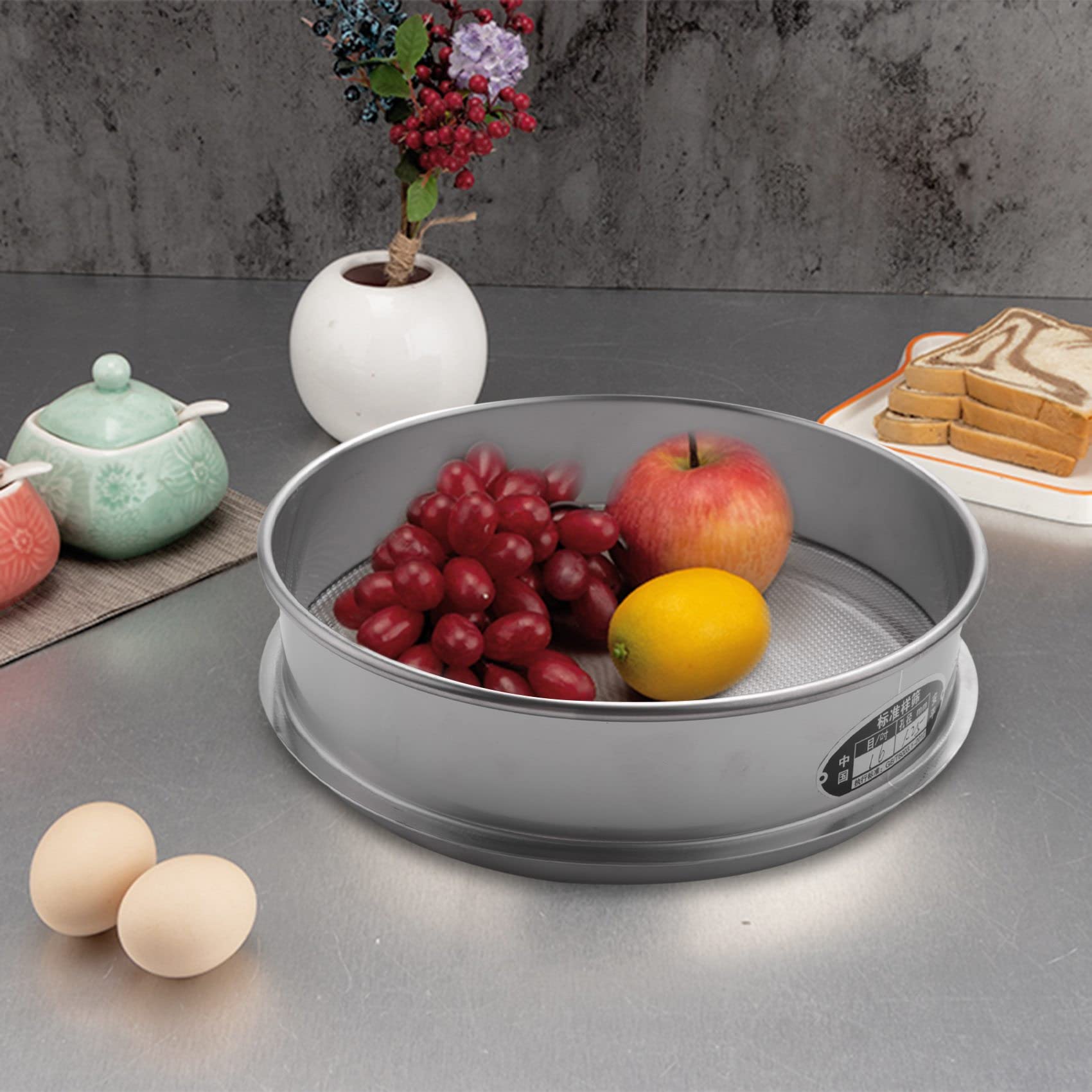 Setaccio Da Giardino In Acciaio 20x20 Cm - Vaglio Per Terreno, Compost E Sementi Con Maglia 1,25 Mm - Foto 6