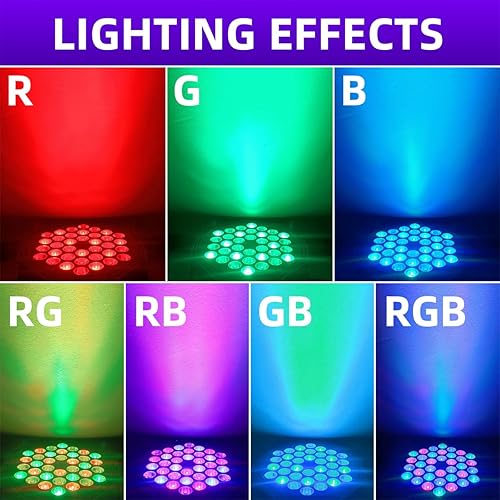 Miniatura 3 de Paquete de 3  36LED  Luz de escenario de DJ de 7 canales para escenario con control remoto y control DMX activadas por sonido, luces de fiesta para