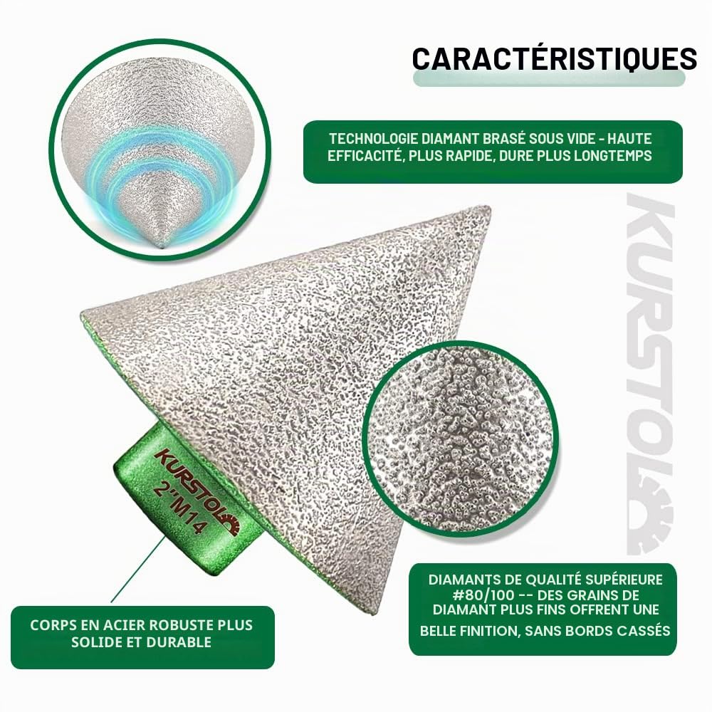Forets Diamant pour Carrelage 13 Pièces - 6/8/10/20/32/35/55/68/100mm Trépan de Forage, 20mm Fraise, 50mm Foret Chanfrein, 125mm Disque, Adaptateur pour Céramique Porcelaine Marbre Granit