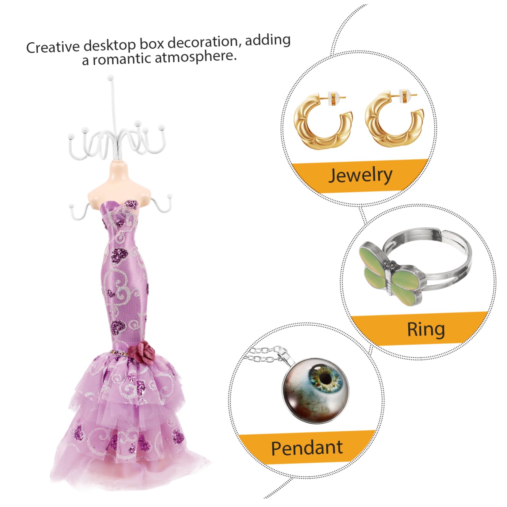 Soporte para Collares y Pulseras de Metal Diseño Novedoso, Organizador de Joyas Práctico para Almacenar y Exhibir en Cumpleaños o Día de San Valentín