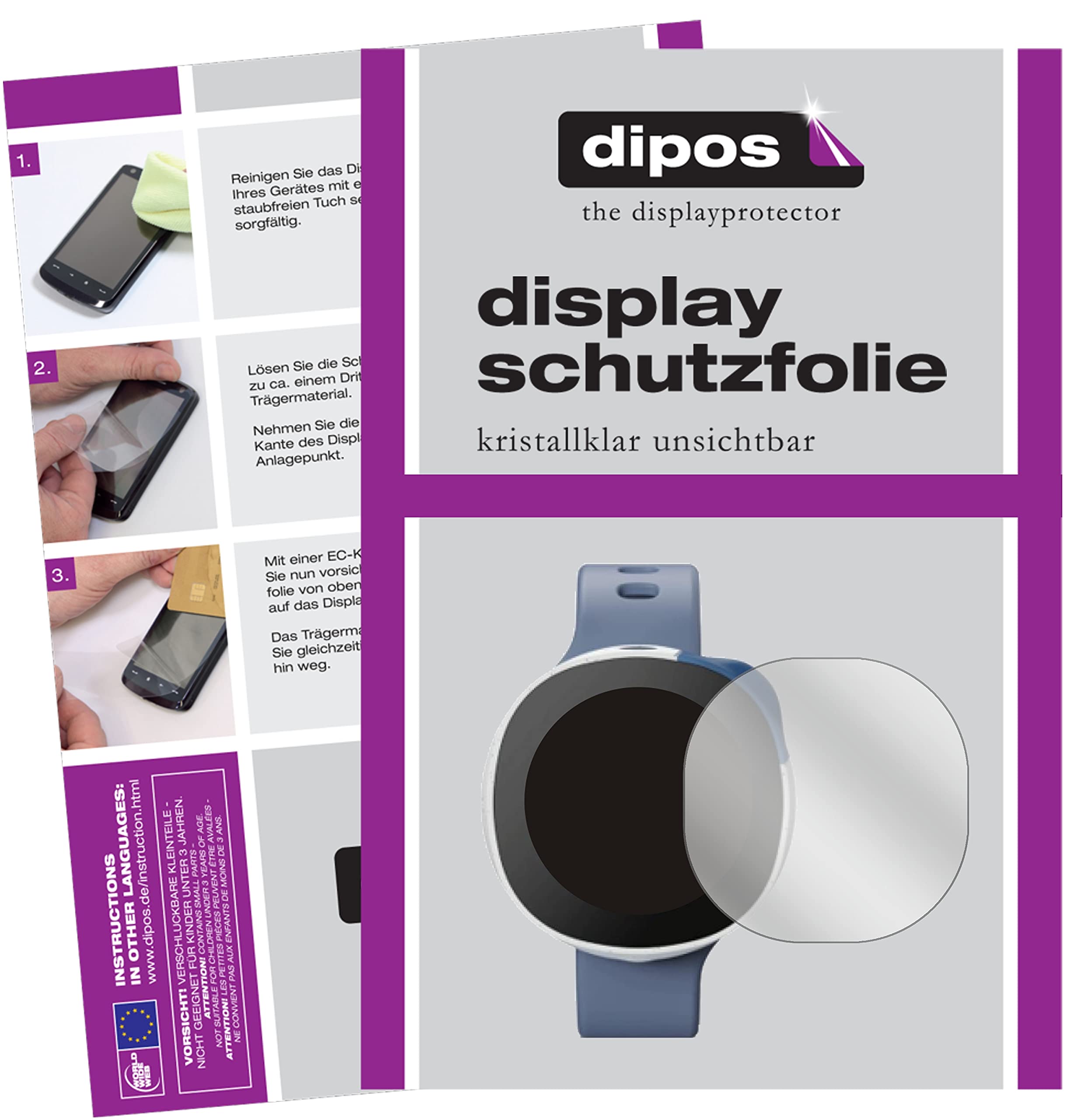 Dipos 2 Pellicole Protettive Crystalclear Per Vodafone Smart 4G - Protezione Display Anti Graffio, Made In Germany - 5