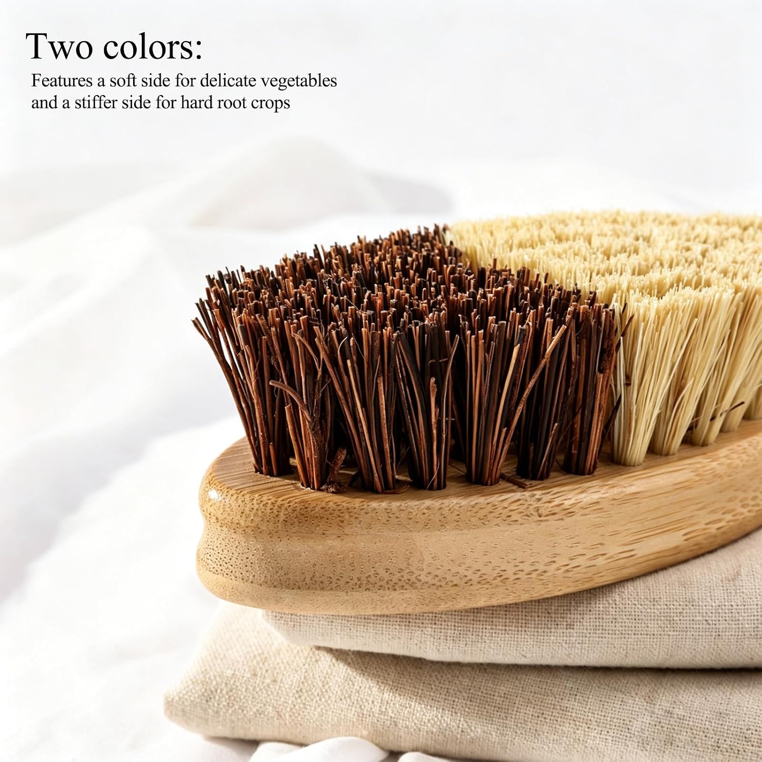 Fruit & Vegetable Cleaning Brushes, Brown, 2-Pack