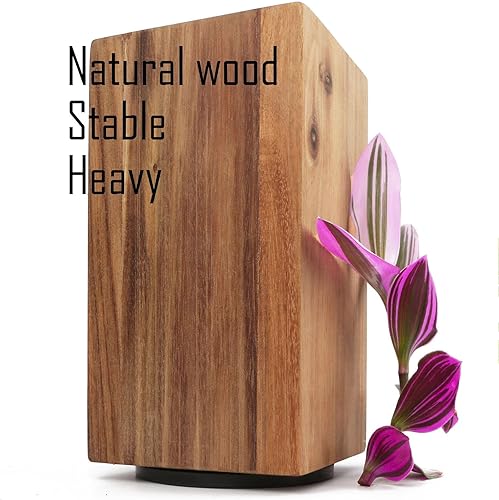 Miniatura 6 de Uniharpa Soporte magnético para cuchillos, giratorio de 360°, soporte de bloque de cuchillos con imán fuerte, organizador de madera de acacia sin