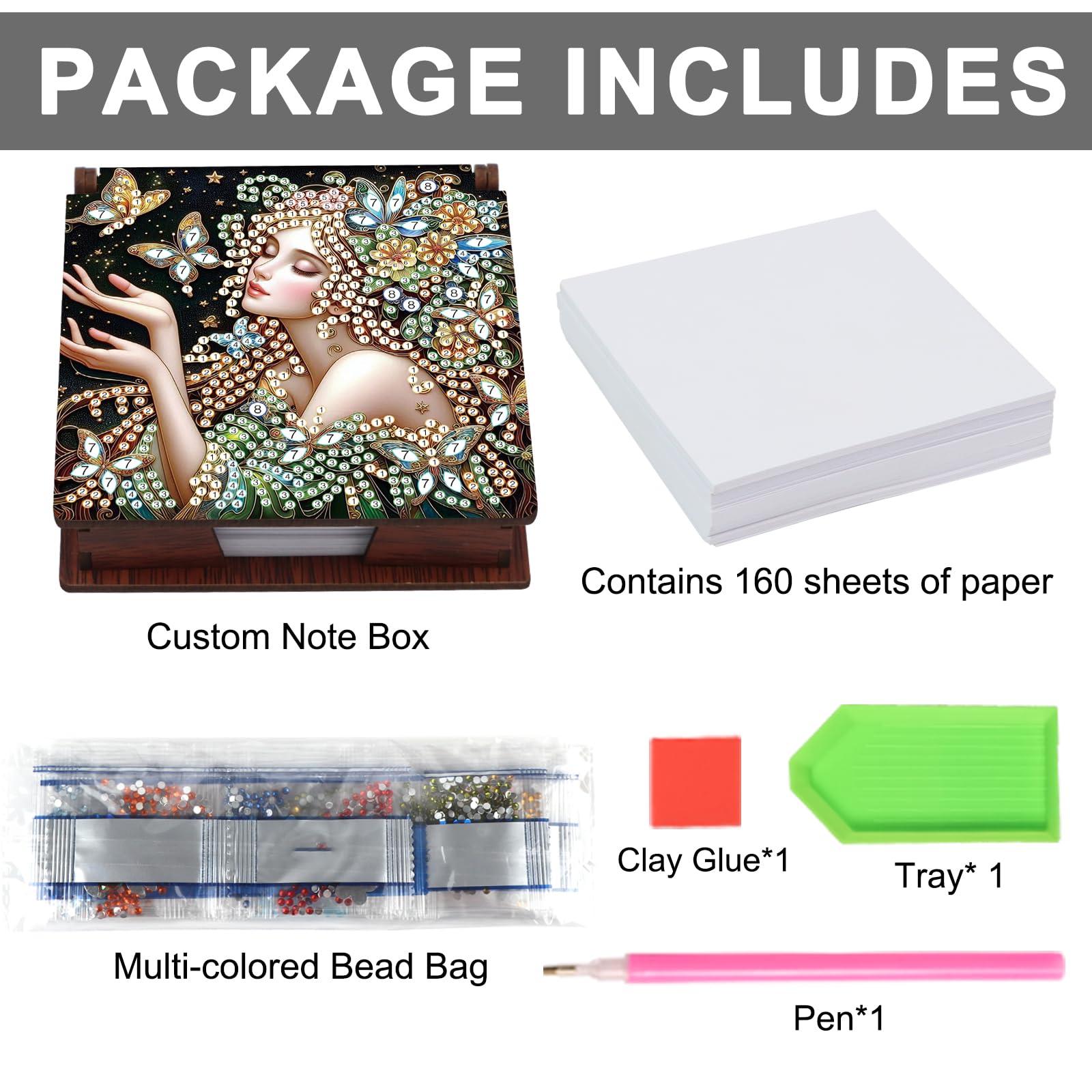 JICFDAO Diamond Painting Boîte Notes Avec 160 Feuilles