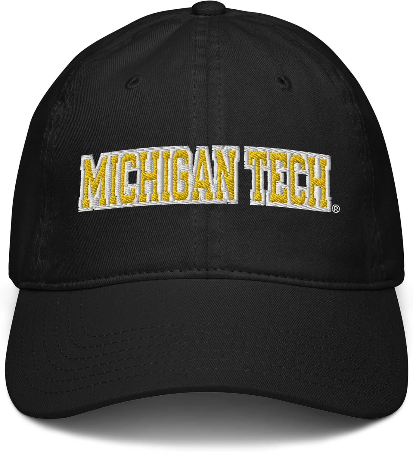 Michigan Tech Huskies Bold Black Officially Licensed Adjustable Baseball Hat