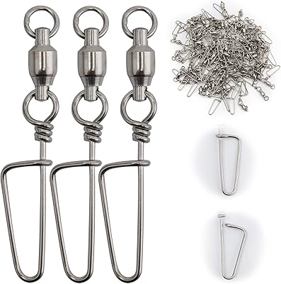 Goture 50 Pcs Fishing Swivels,Premium Ball Bearing Swivels,Essential Swivels for Barrel Swivels Fishing,Durable and Reliable Fishing Snap Swivels
