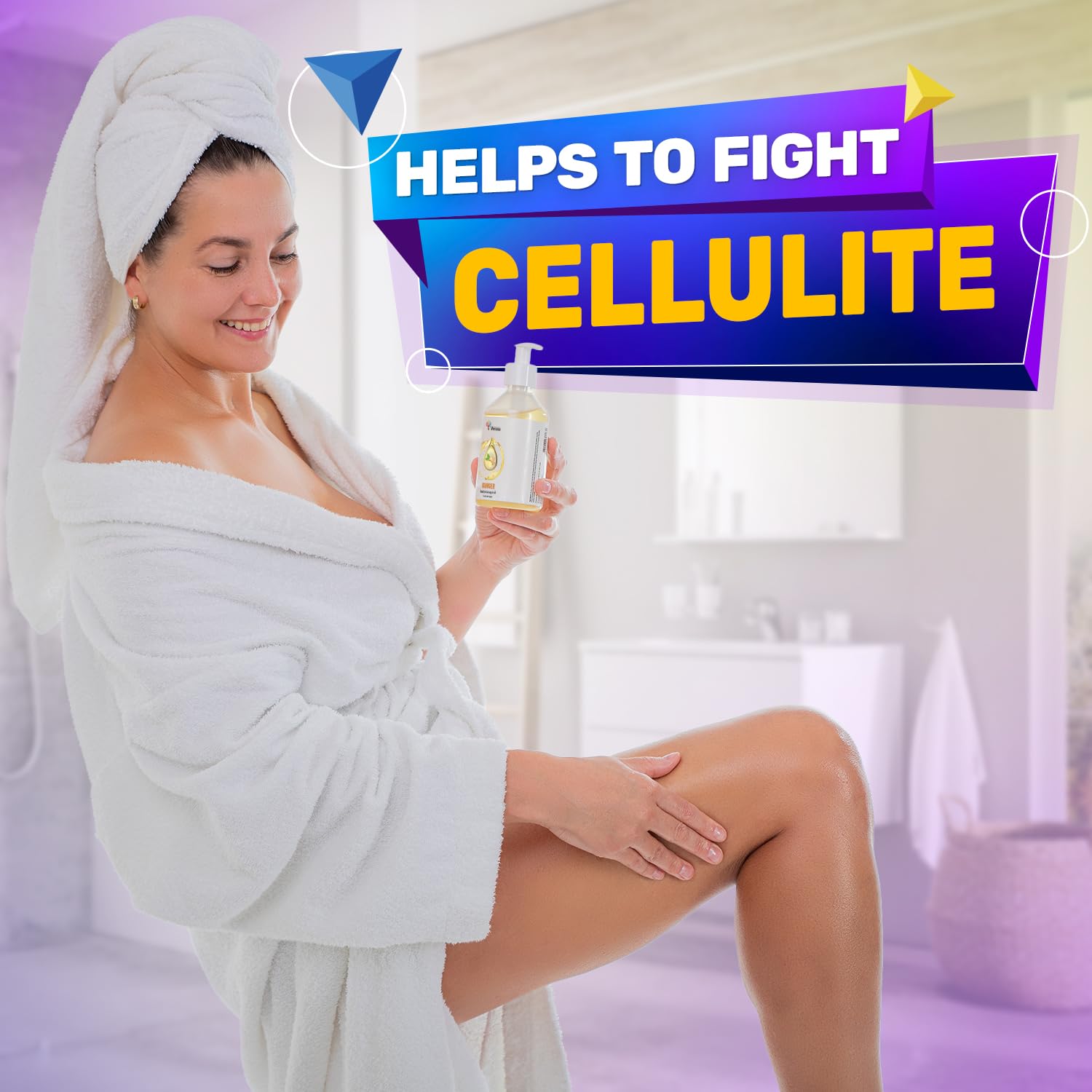 Verana Olio Massaggio Zenzero, 100% Cosmetici Naturali, Vegano, Efficace per Programmi di Modellazione del corpo, Olio Cellulite, Riduce le rughe, Ringiovanimento, Effetto Riscaldamento (5L)