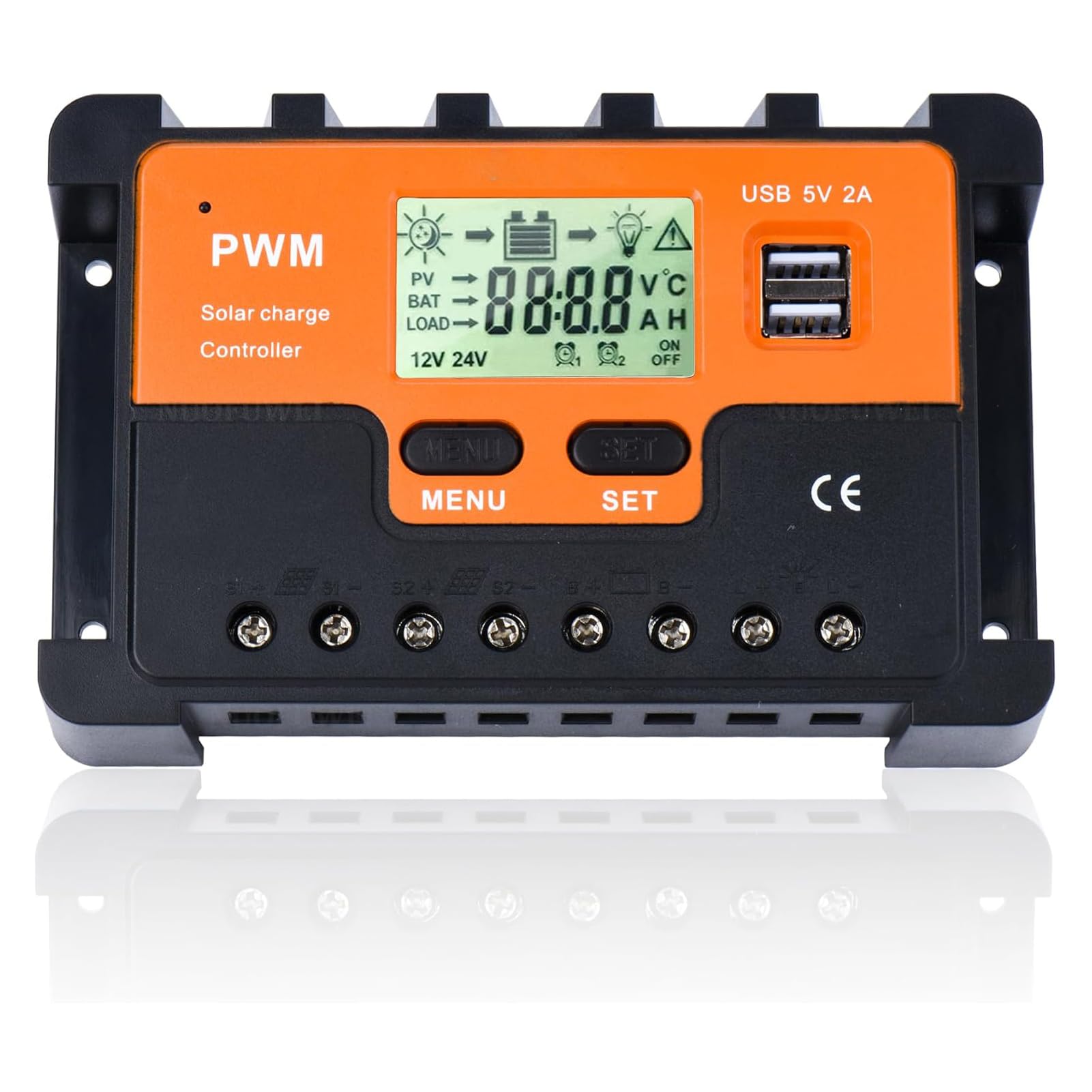 20 A zonne-laadregelaar 12 V 24 Vzonne-controller, PWM zonne-laadregelaar 20 A met temperatuursensor, 4 USB-poorten, geschikt voor max. 1040 W zonnepanelen 12 V 24 V 20 A zonne-laadregelaar 12 V 24 Vzonne-controller, PWM zonne-laadregelaar 20 A met temperatuursensor, 4 USB-poorten, geschikt voor max. 1040 W zonnepanelen 12 V 24 V