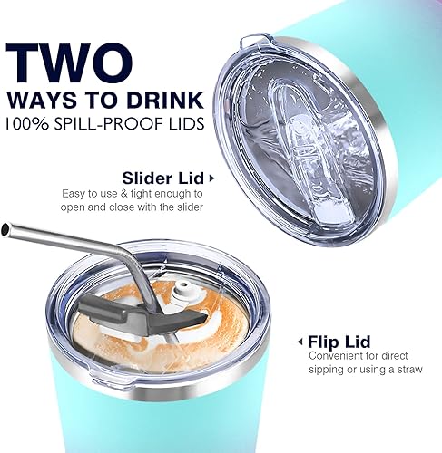 Miniatura 3 de Vaso aislado de 30 onzas con tapa y pajita, vaso reutilizable a prueba de derrames y fugas para bebidas calientes y frías, ideal para café helado,