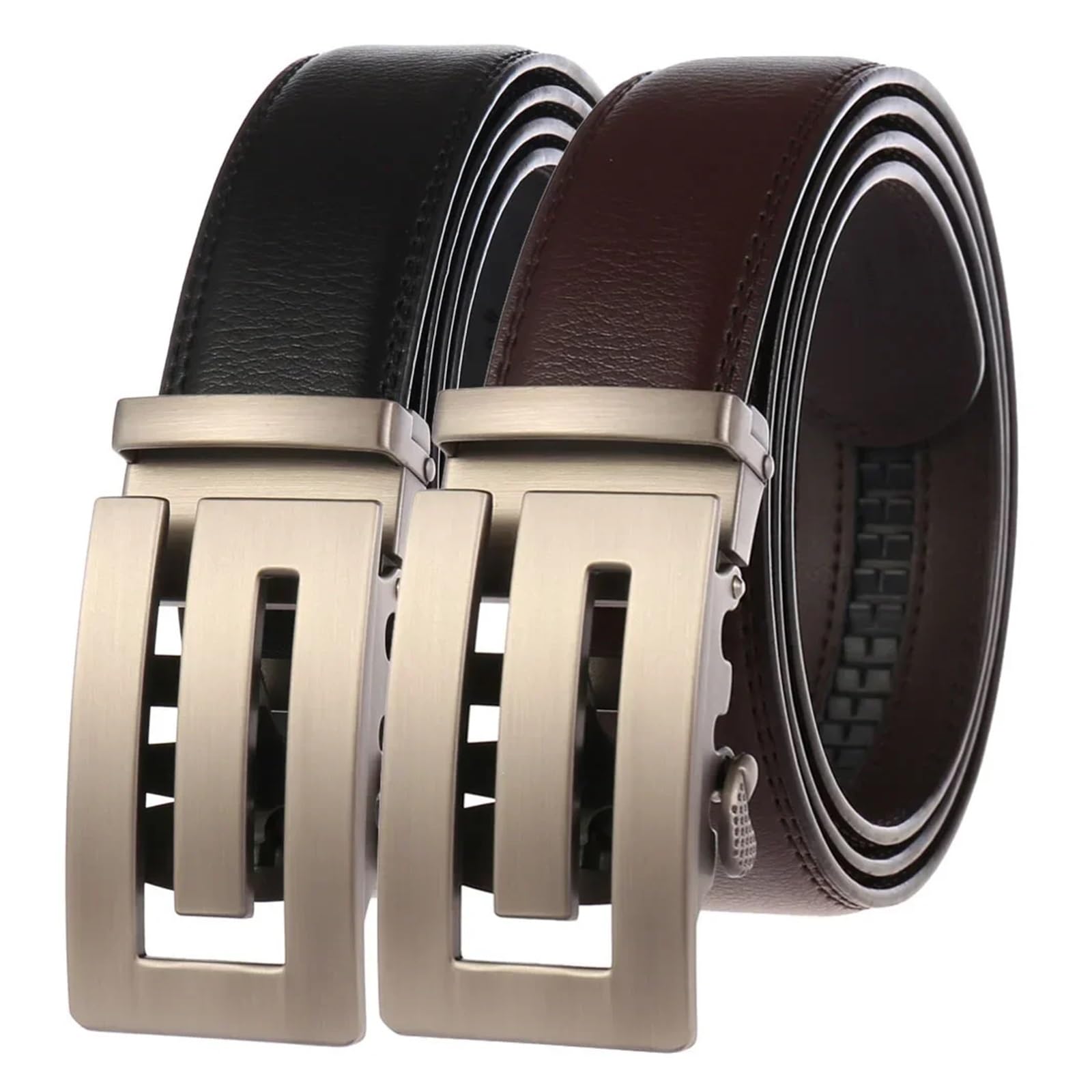 Cinturon Hombre Cinturón de cuero genuino for hombre, correas de cintura for jeans, hebilla automática de metal.