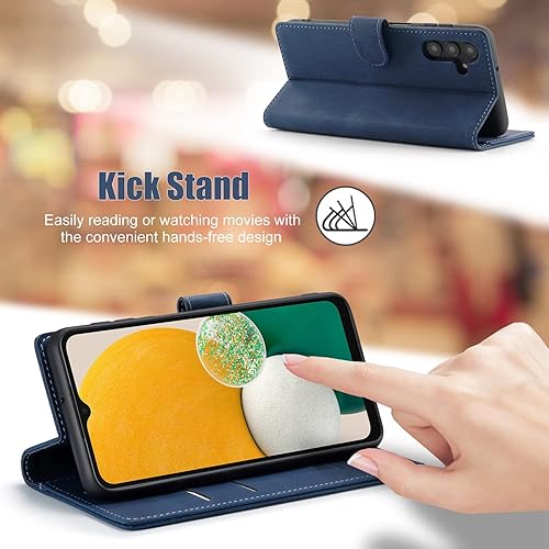 Miniatura 5 de Funda para Samsung Galaxy A13 5G, Samsung Galaxy A13 5G con tarjetero bloqueo RFID atril magnético, funda de cuero con tapa para Samsung Galaxy A13