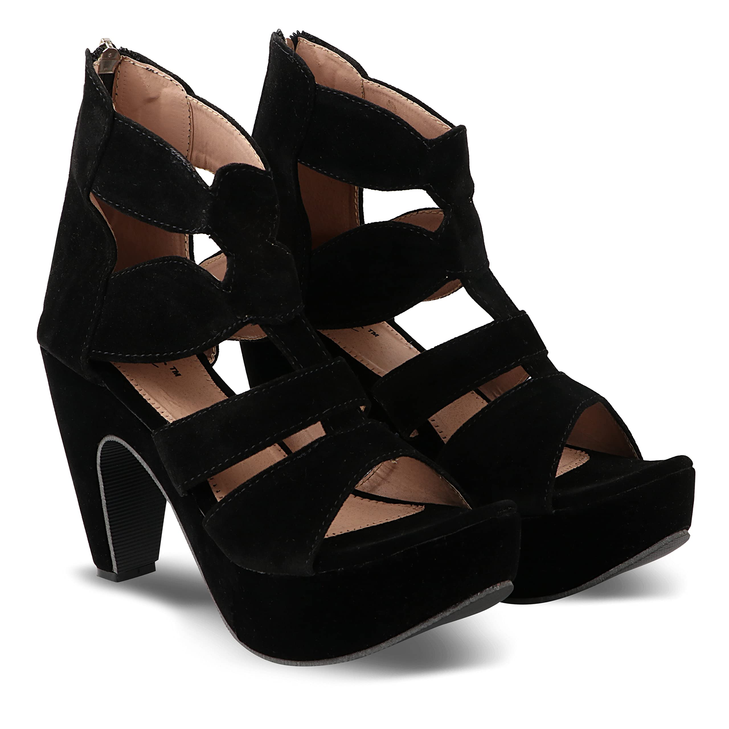 MOSAC Women Block Heels Fashion Sandal Party Casual Sandal Zipper Sandal for Women & Girls (B09WN71W1D) Amazon Price History, Amazon Price Tracker