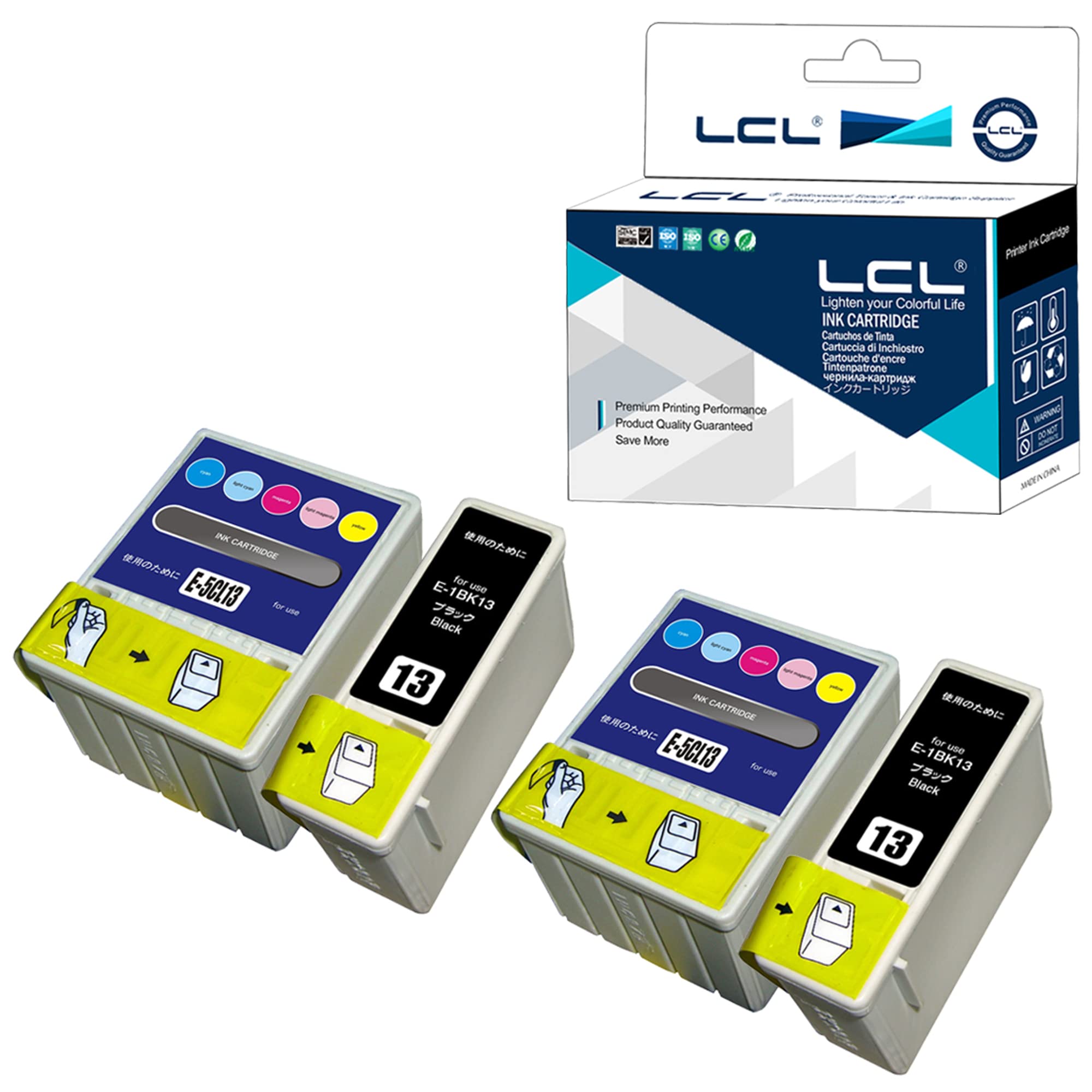 Amazon.co.jp: LCL エプソン用 IC5CL13 IC1BK13 （4パック 2ブラック 2
