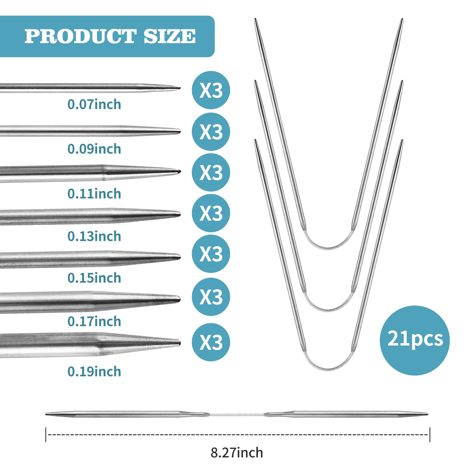 Addi CraSyTrio breinaalden 21cm