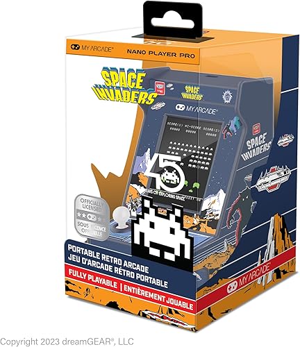 Miniatura 7 de My Arcade Space Invaders Nano Player Arcade Classics - Mini máquina de arcada portátil de mano de 4.8 pulgadas, pantalla a color de pantalla de 2.4