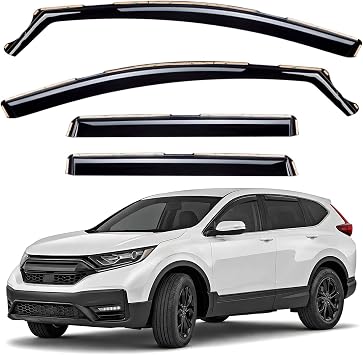 Window Deflectors Smoke Tinted in-Channel Side Window Vent Visor Deflectors Rain Guards Compatible with Honda CR-V CRV 2017-2022 - 4 pcs. GW1006