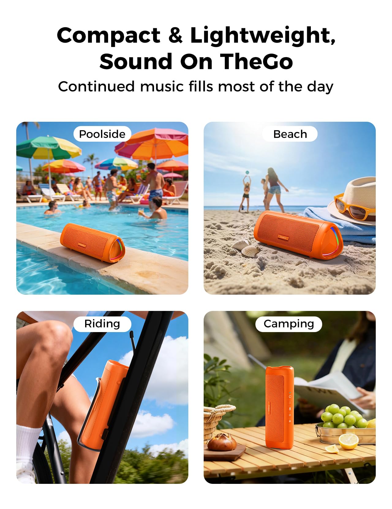 BolaButty Altoparlante Bluetooth con audio HD, portatile, wireless, impermeabile IPX5, fino a 20 ore di riproduzione, accoppiamento TWS, BT5.3, per casa/festa/outdoor/spiaggia, gadget elettronici