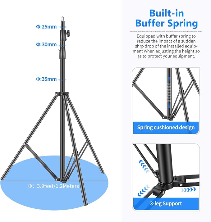 Soporte para luces Neewer Heavy Duty 3 metros ajustable miniatura 5