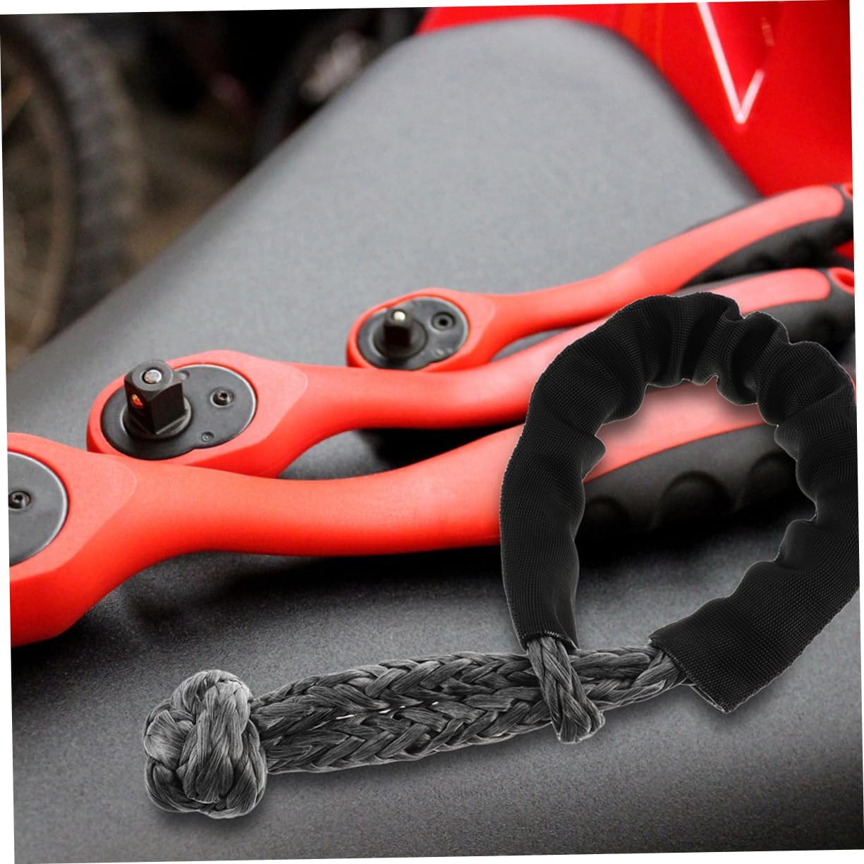 Zerodeko 3pcs Flexible Synthetic Winch Shackle High Strength Towing Strap for Car Truck SUV Lightweight and Design Random Color