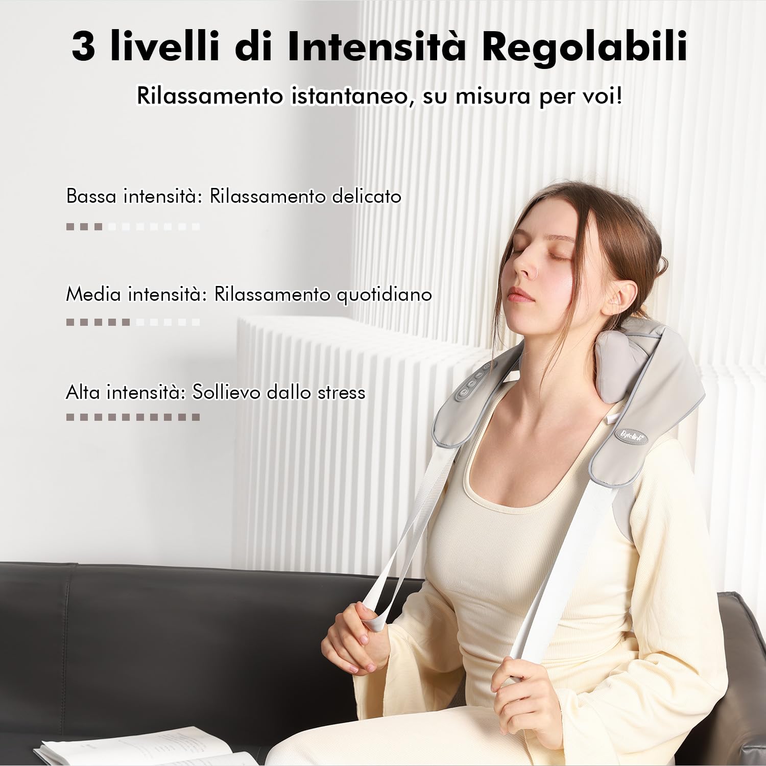 Massaggiatore Cervicale, Massaggiatore Schiena e Collo con Funzione di Riscaldamento e 3 Velocità Regolabili, Natale Regali per Uomini, Donne, Mamma, Papà