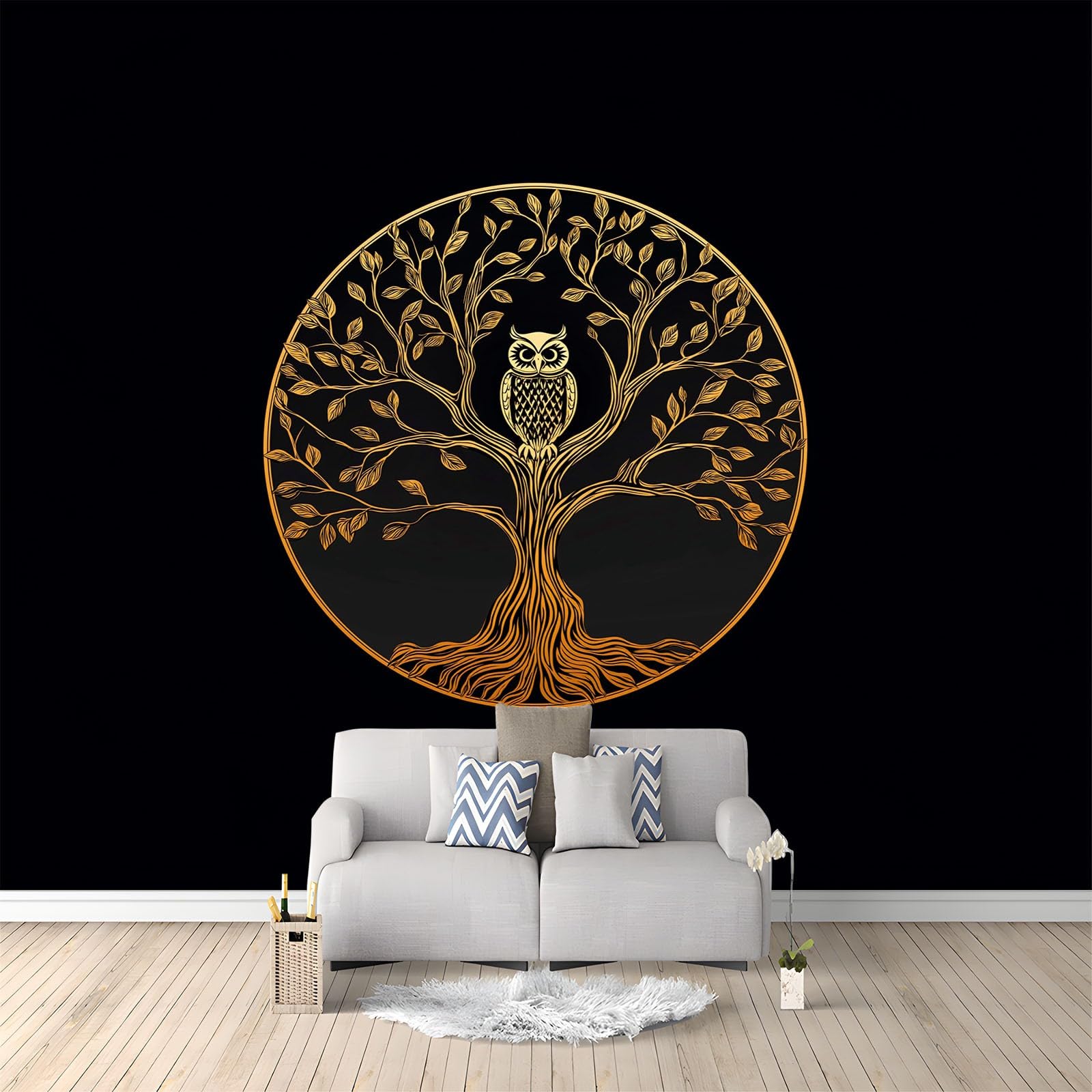 Fresque Murale Intissée Arbre de Vie pour Design d'Hôtel et Bureau d'Homme Chic