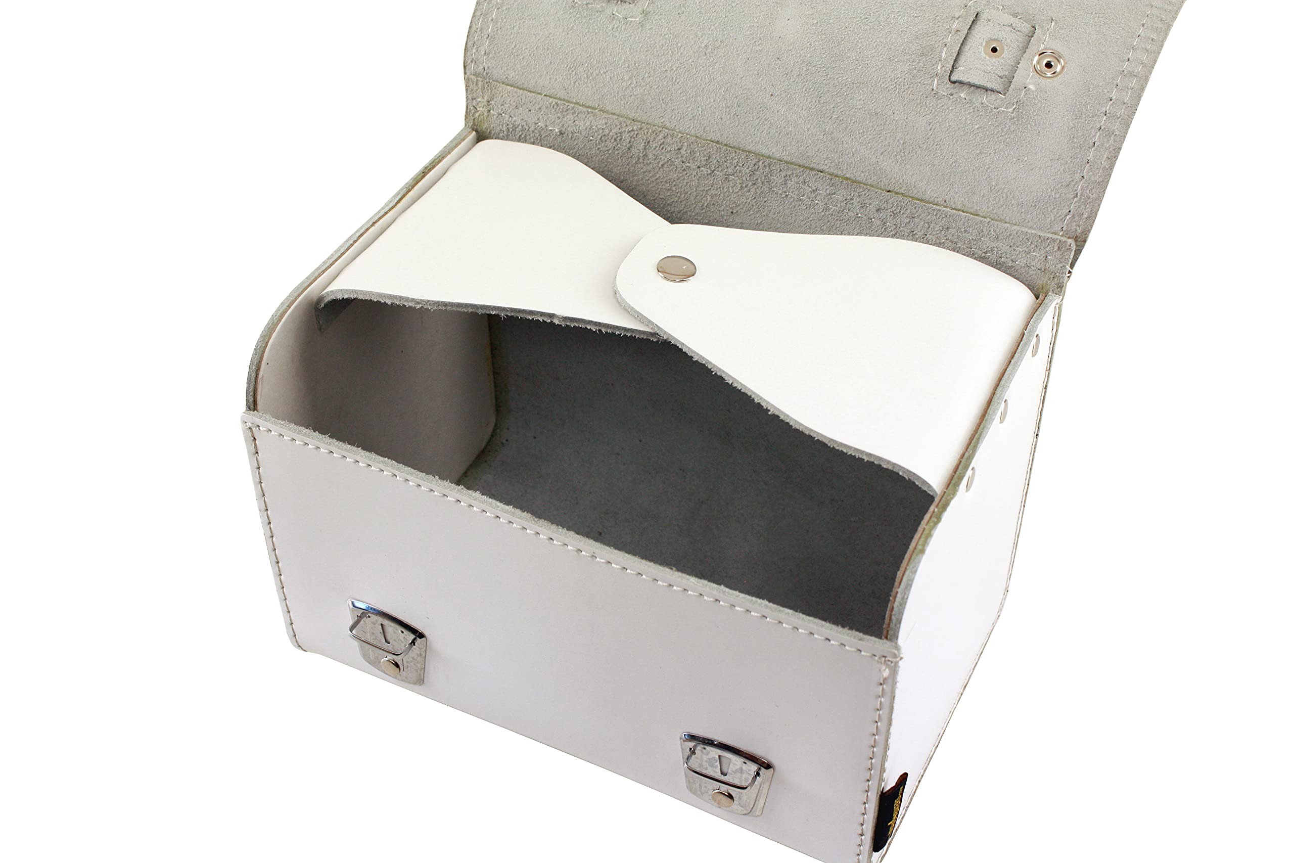 Leder Hecktasche mit Schnellverschluss Gepäckträger Tasche Packtasche Weiß passend für Simson S50 S51 S70