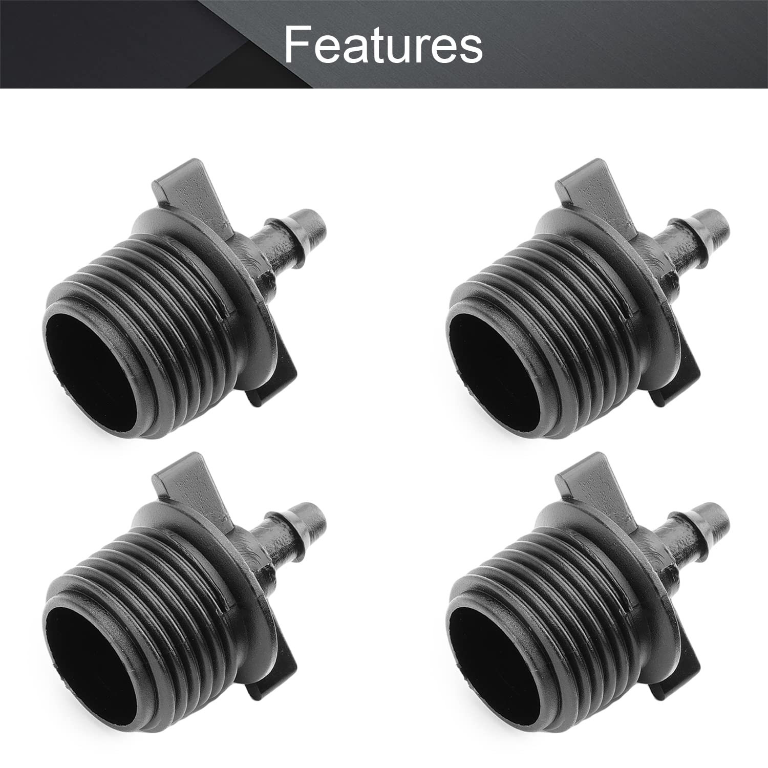 MroMax Lot De 25 Raccords De Tuyau En Plastique Noir 16 PE Pour