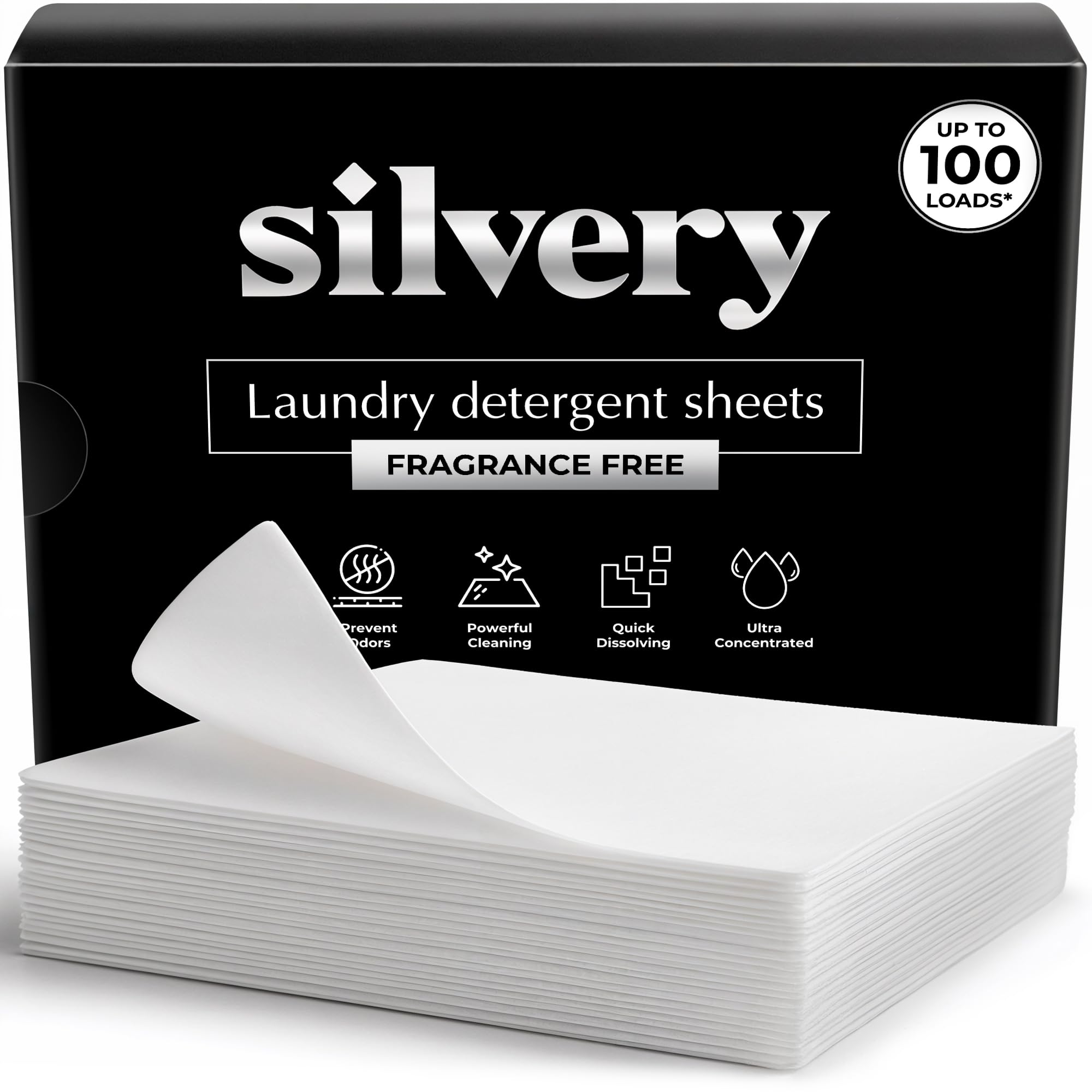 Silvery Laundry Detergent Sheets