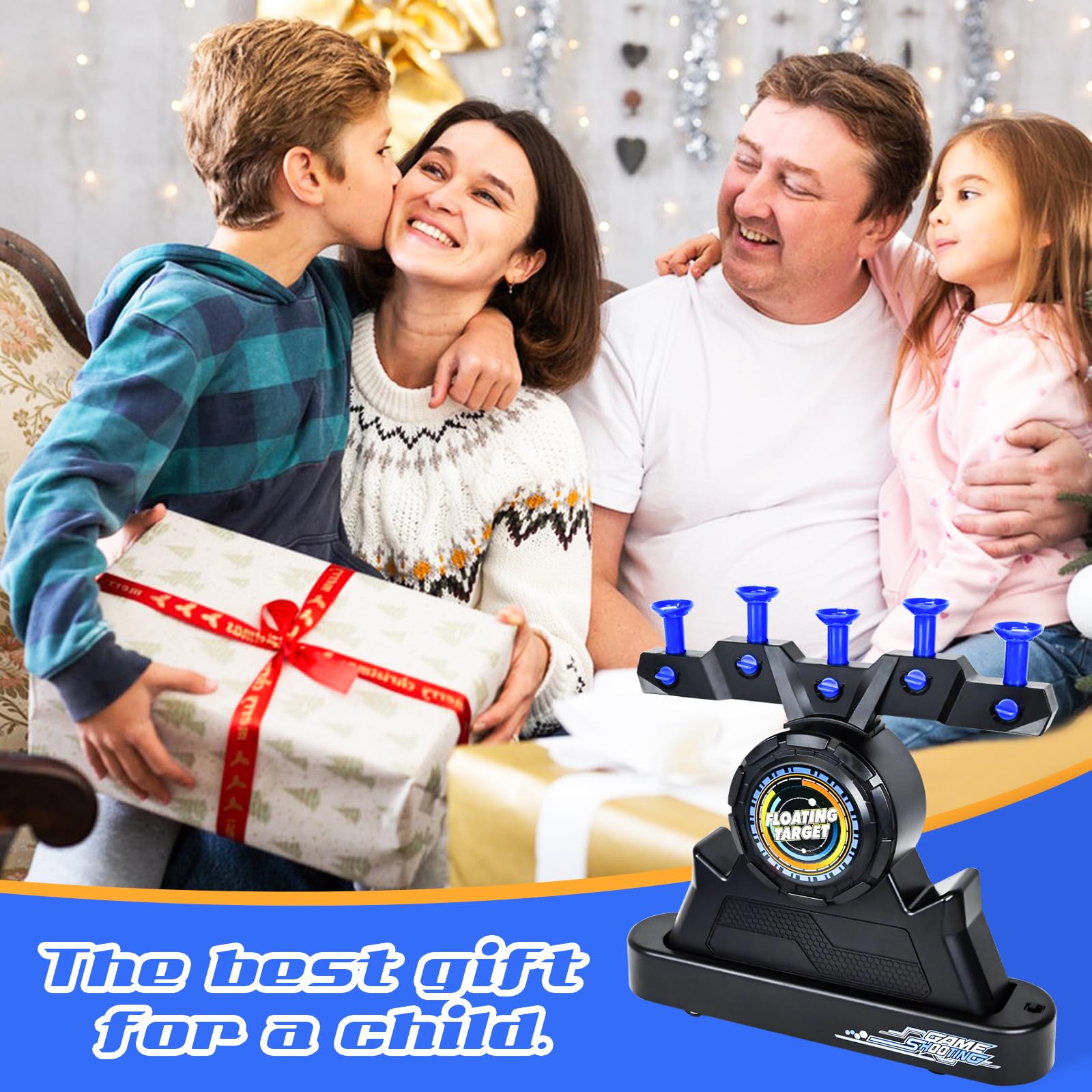 Joellfuner Tiro al Bersaglio Bambini, Bersaglio Nerf con 5 Obiettivi, Hover Shot Gioco, Bersaglio Elettrico Ricaricabile, Pistola Nerf per Maschio Bambina 3+Anni, Regalo Compleanno Natale (2)