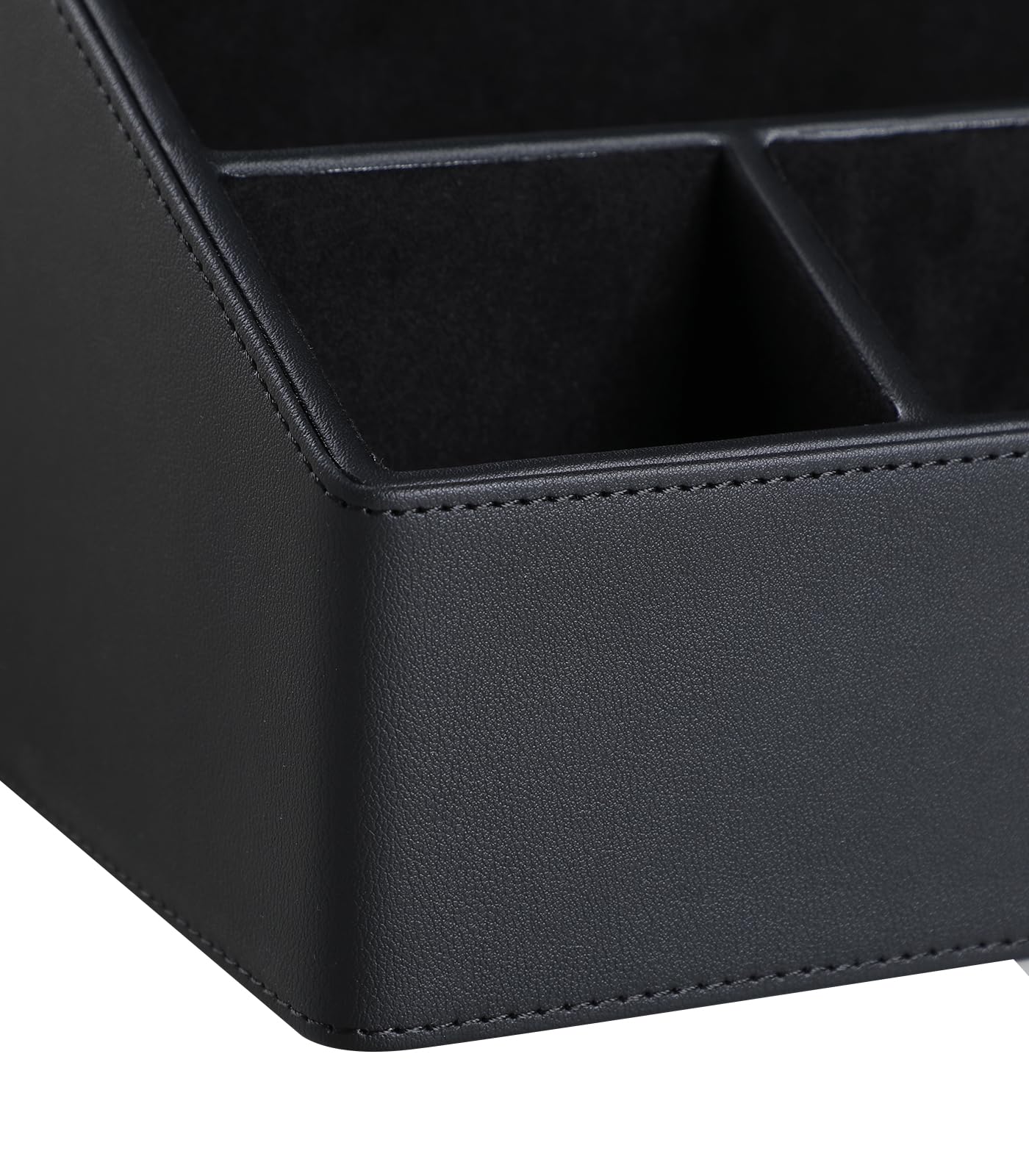 Schreibtisch-Organizer mit Untersetzer, Schreibtisch-Organizer aus PU-Leder mit Fernbedienung und Aufbewahrung für Lehrer, Schreibtischdekoration, Bürobedarf, Zuhause (Schwarz) | Luxuriöser Nachttisch-Organizer für Zuhause, Büro-Schreibtischzubehör, Nacht