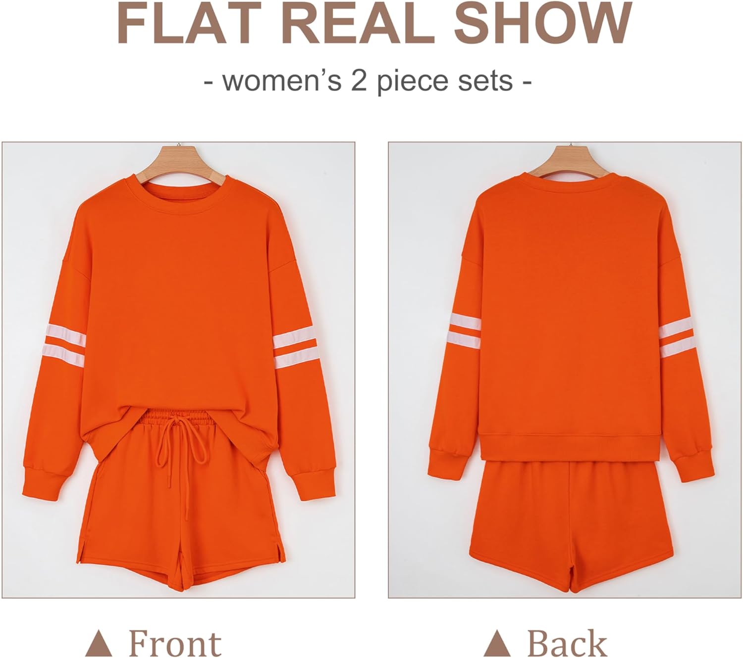 SELINK Women 2 Piece Outfits Sweatsuit Casual Long Sleeve Pullover and Shorts Sets Travel Tracksuit - Image 4