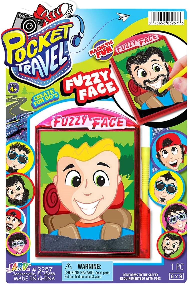 JA-RU Pocket Travel Magnetic Face Toy (6 Pack) – Funny Beard & Hair Designs – Magnetic Travel Games for Kids, Portable Handheld Drawing Toy, Bulk Party Favors & Goodie Bag Stuffers. 3257-6p