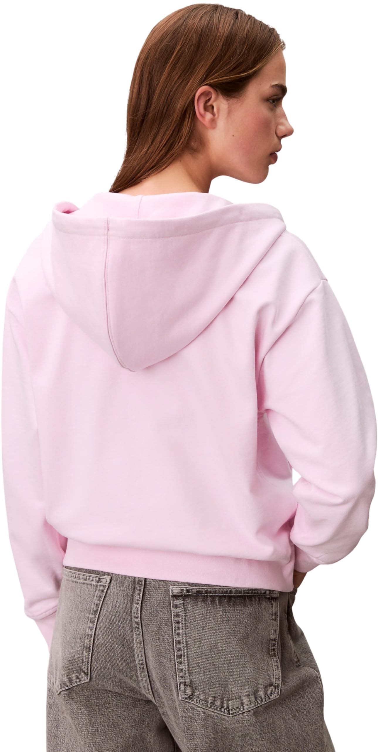 Calvin Klein Sweat à Capuche avec Fermeture Éclair Femme Archive Logo French Terry avec Capuche
